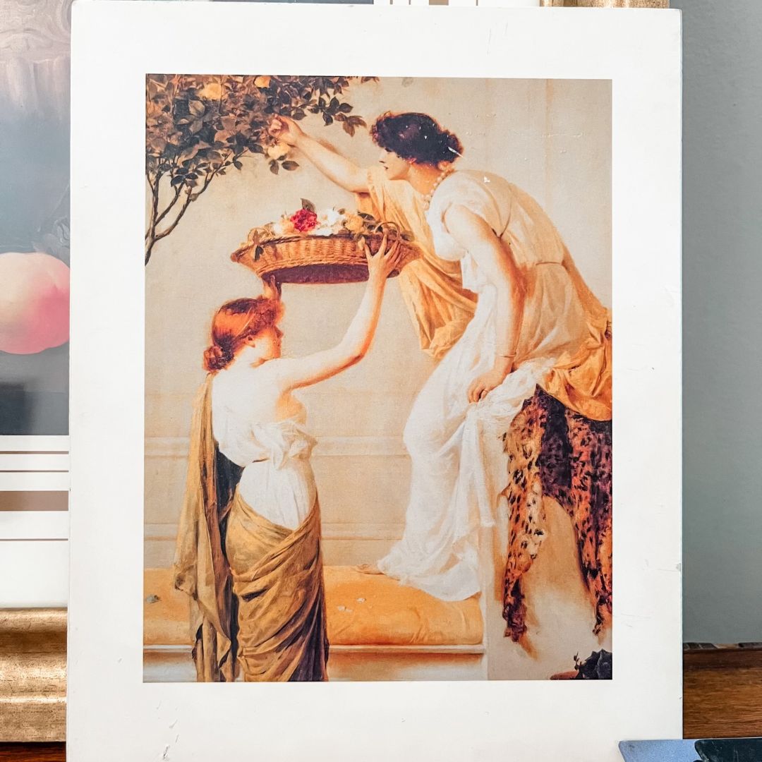 Flower Picking Maidens Wood Decor